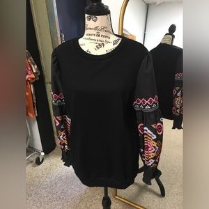 Long sleeve black blouse